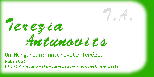 terezia antunovits business card