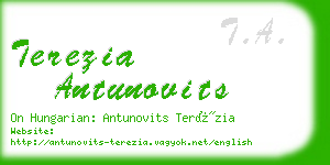 terezia antunovits business card